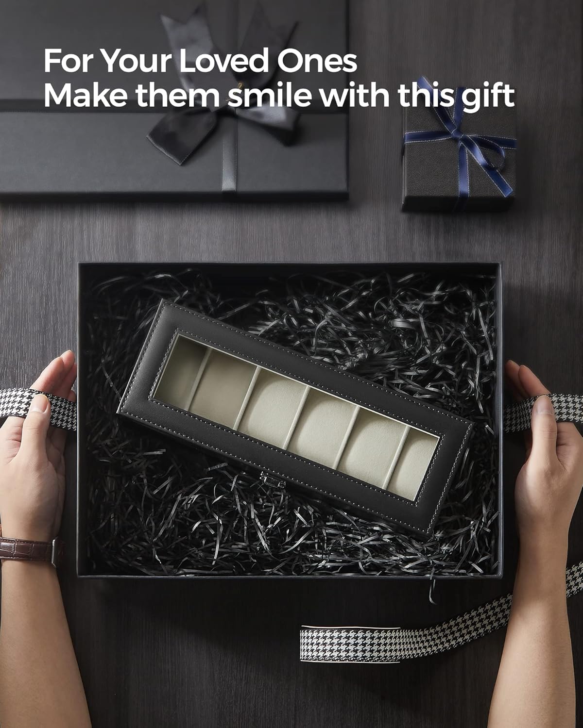 SONGMICS Watch Box with 6 Slots JWB06BE