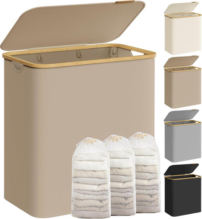 SONGMICS Laundry Basket with Lid LCB515N02