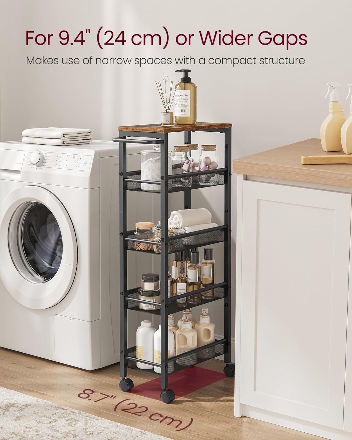 VASAGLE 5-Shelf Trolley