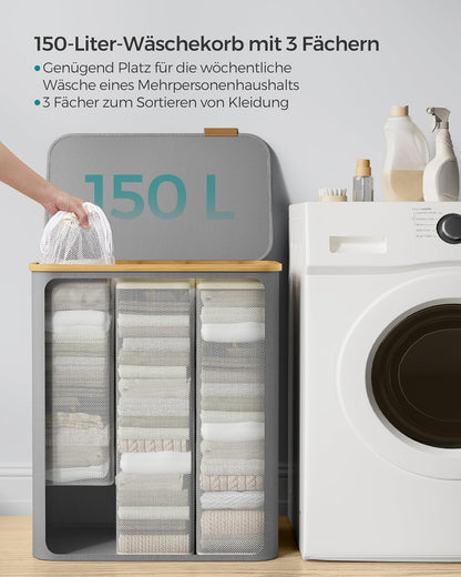 SONGMICS Laundry Basket with Lid LCB515G01V1
