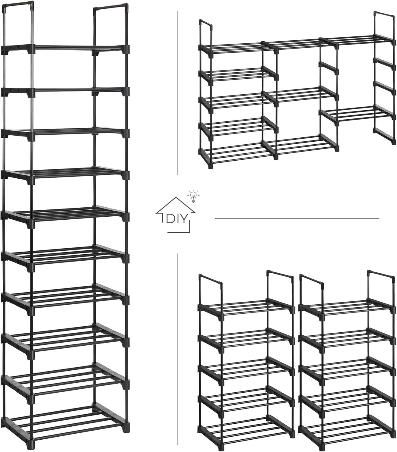 SONGMICS 5-Tier Shoe Rack Set of 2