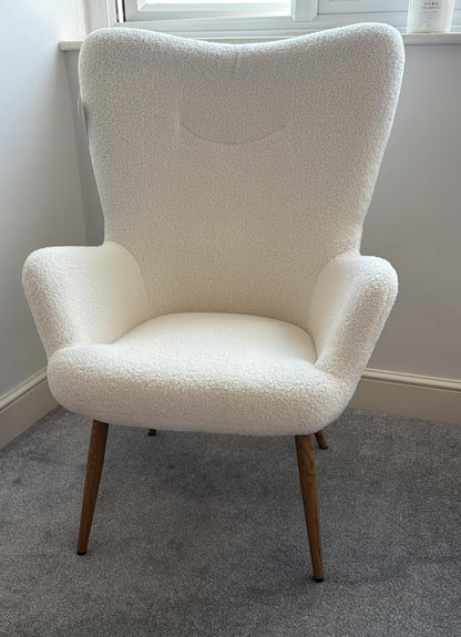 Yaheetech Modern Armchair Sherpa Fabric