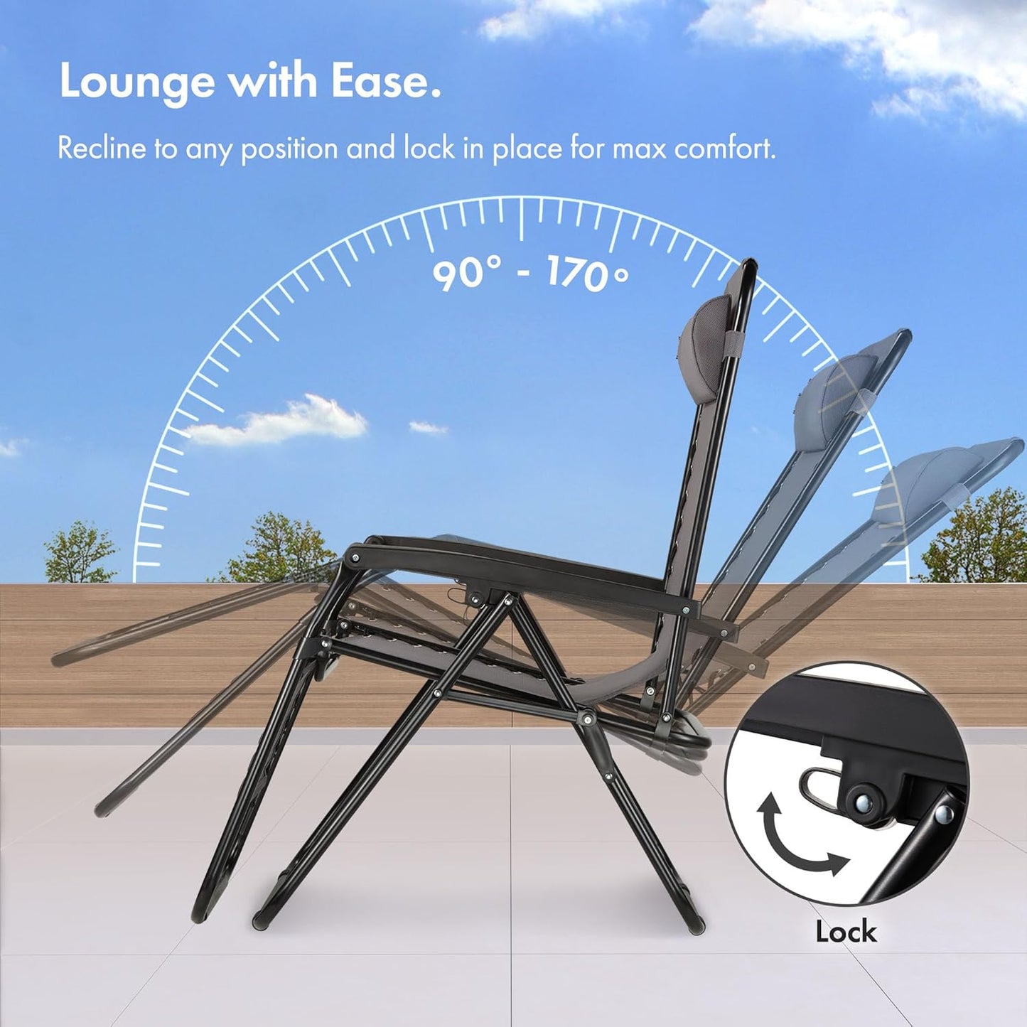 VonHaus Zero Gravity Chairs Set of 2