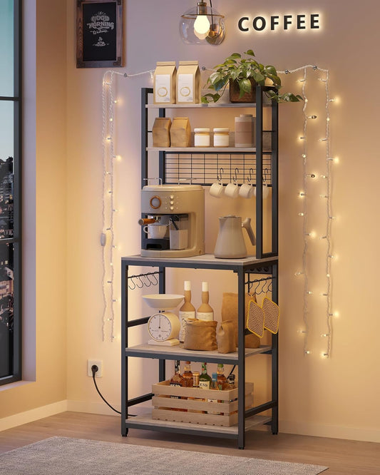 VASAGLE Kitchen Shelf with Sockets