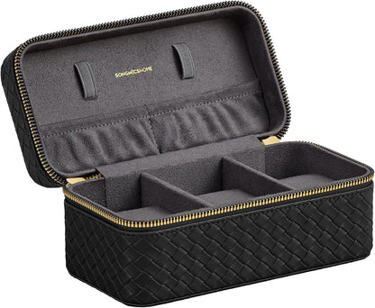 SONGMICS HOME RONNE Collection - 3-Slot Watch Travel Case JWB017G01