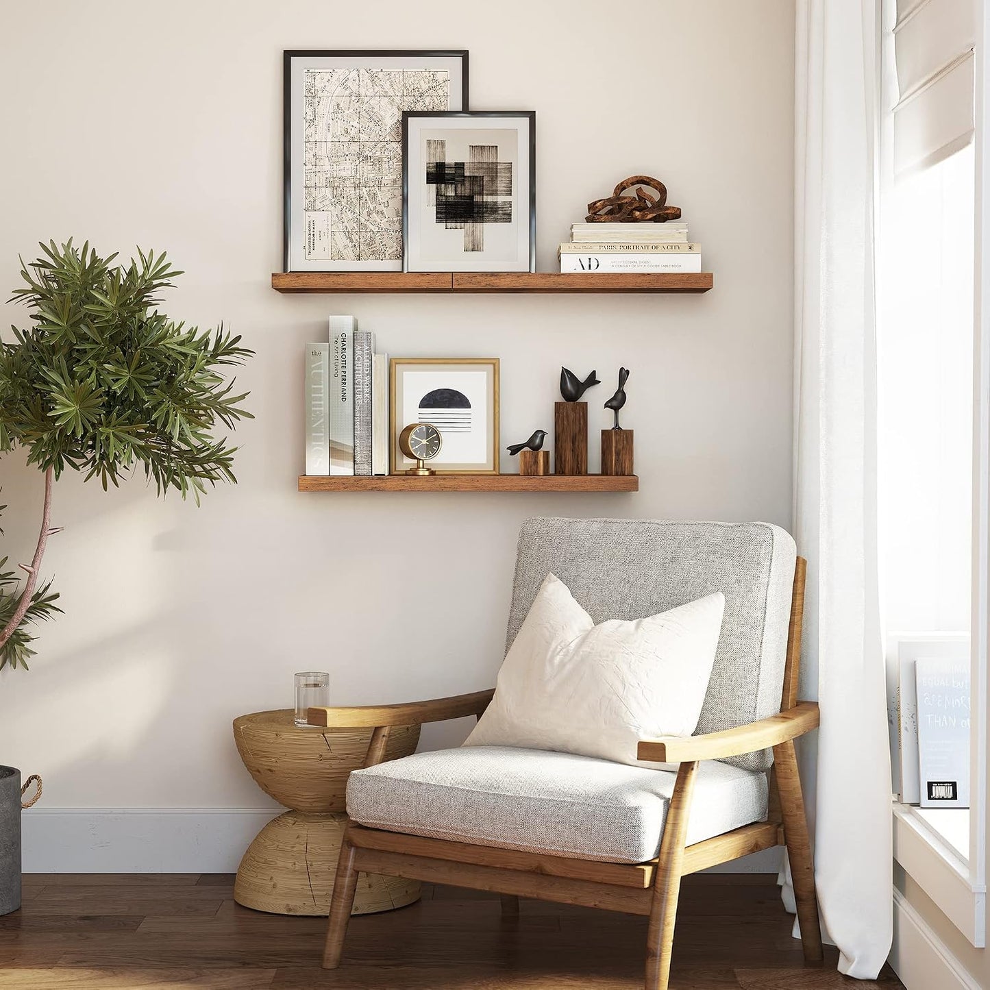 VASAGLE Wall Shelf, Floating Shelf, Wall Mounted LWS26BX
