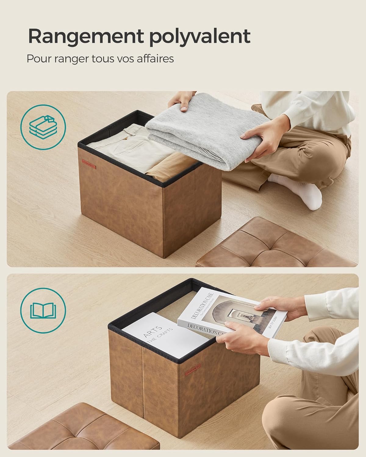 SONGMICS Bench with Storage Space