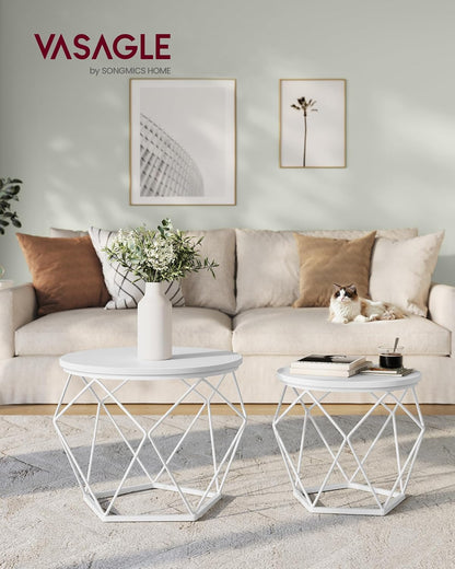 VASAGLE SET OF 2 Round Coffee Table
