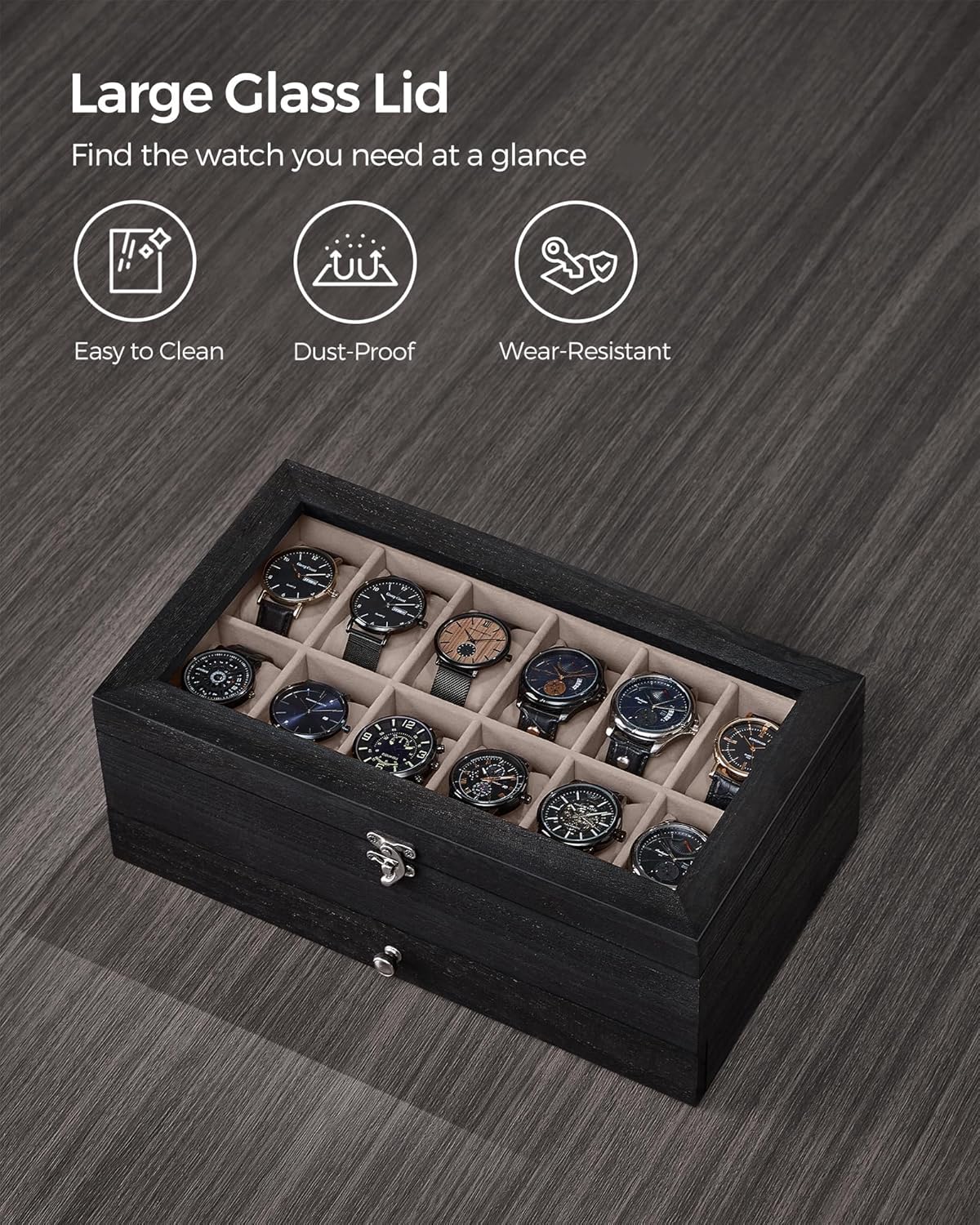 SONGMICS Watch Box 12-Slot