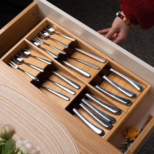 Bamboo Cutlery Drawer Organizer