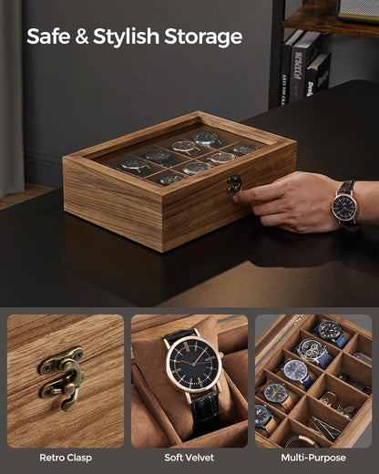 SONGMICS Watch Box with 10 Slots