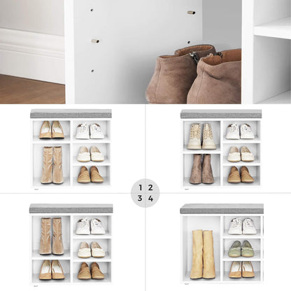 VASAGLE CUSTOS Collection - Shoe Bench, Storage Bench with Padded Seat lhs010w01