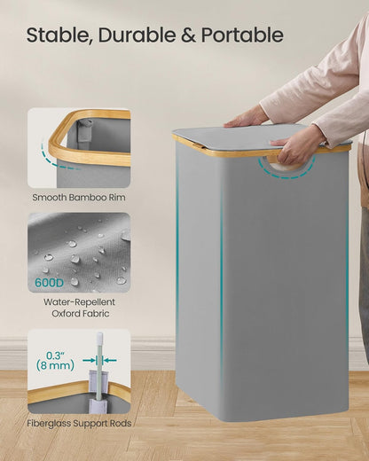 SONGMICS Laundry Basket with Lid LCB514GD01