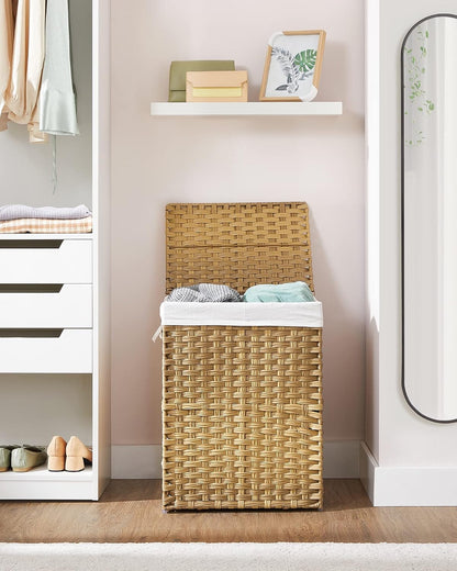 SONGMICS Laundry Basket with Lid LCB062W01V1