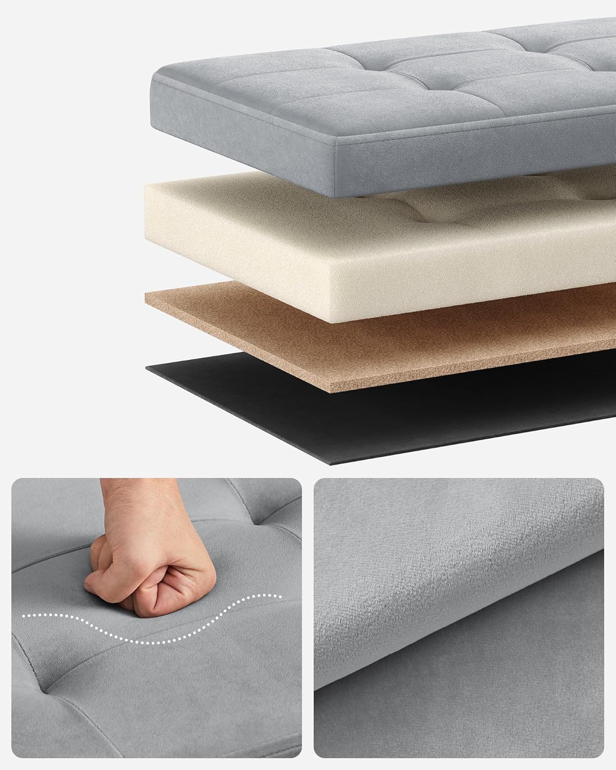 SONGMICS Pouf with Storage Space LSF200G02