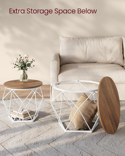 VASAGLE SET OF 2 Round Coffee Table