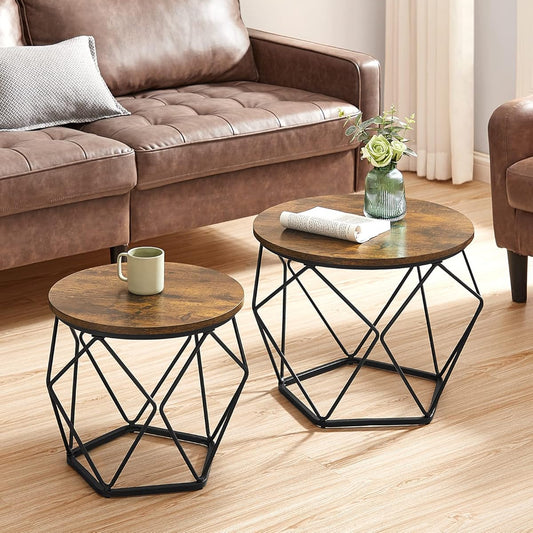 VASAGLE Set of 2 Round Coffee Table