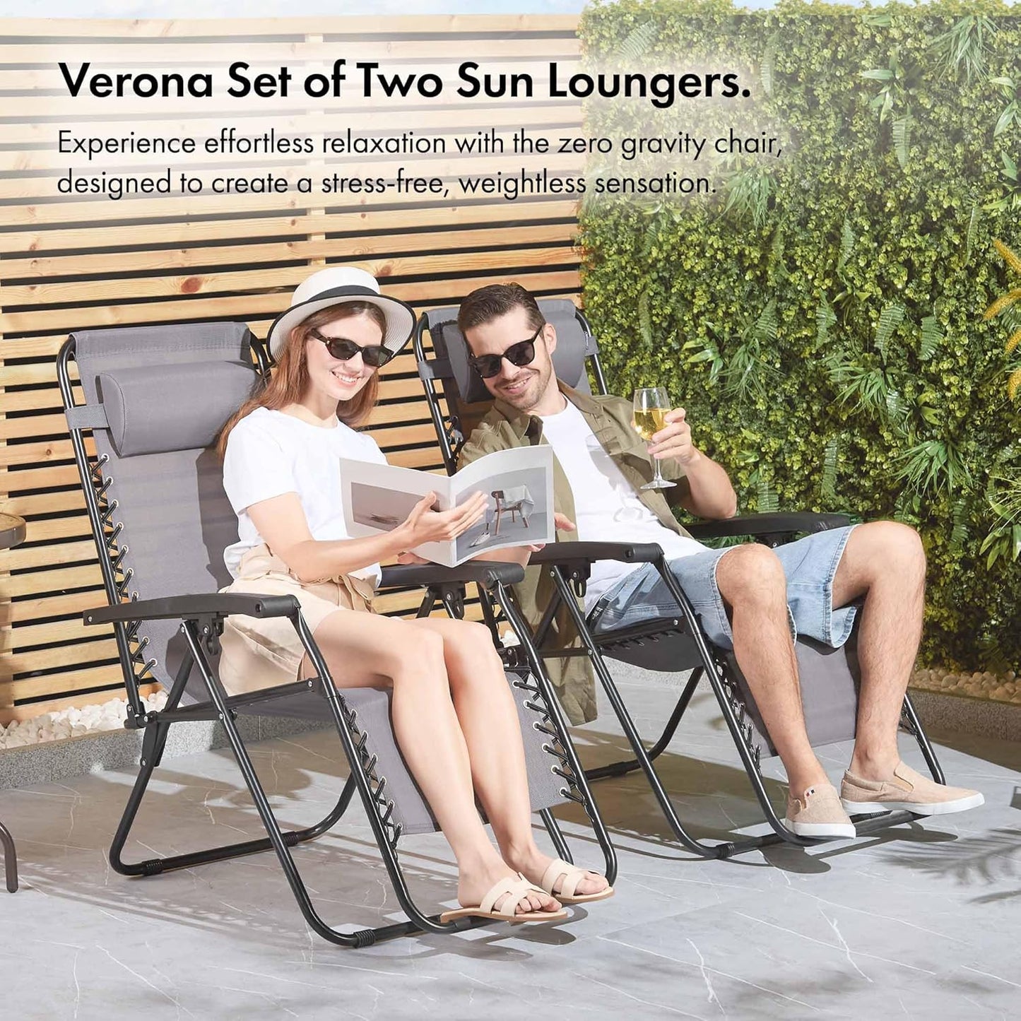 VonHaus Zero Gravity Chairs Set of 2
