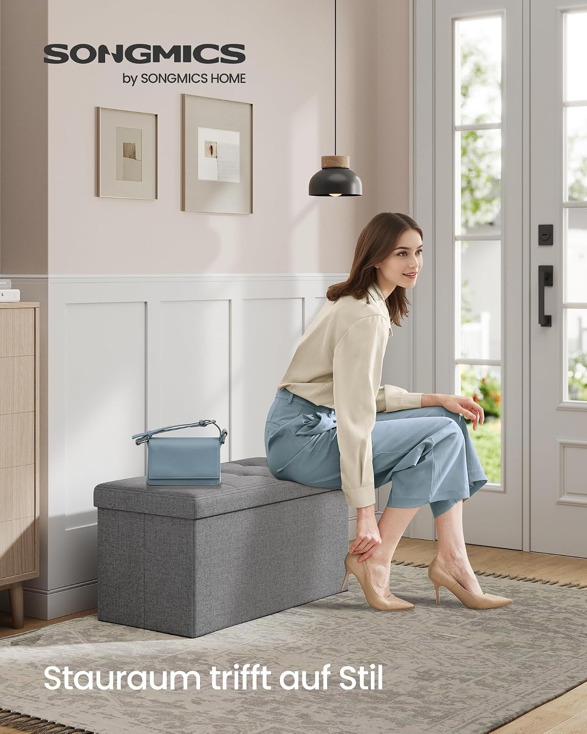 SONGMICS Stool with Storage Space LSF47G