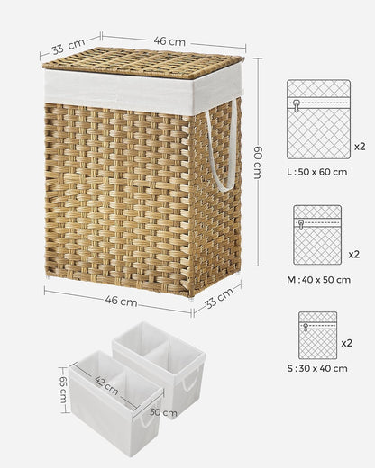 SONGMICS Laundry Basket with Lid LCB062W01V1