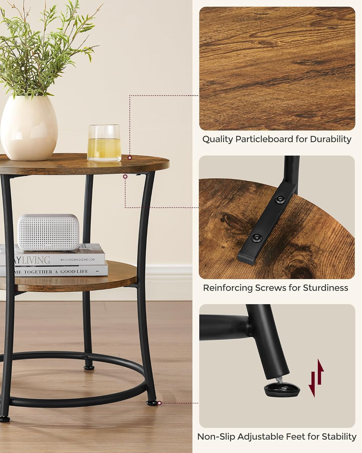 VASAGLE Side Table LET56BX