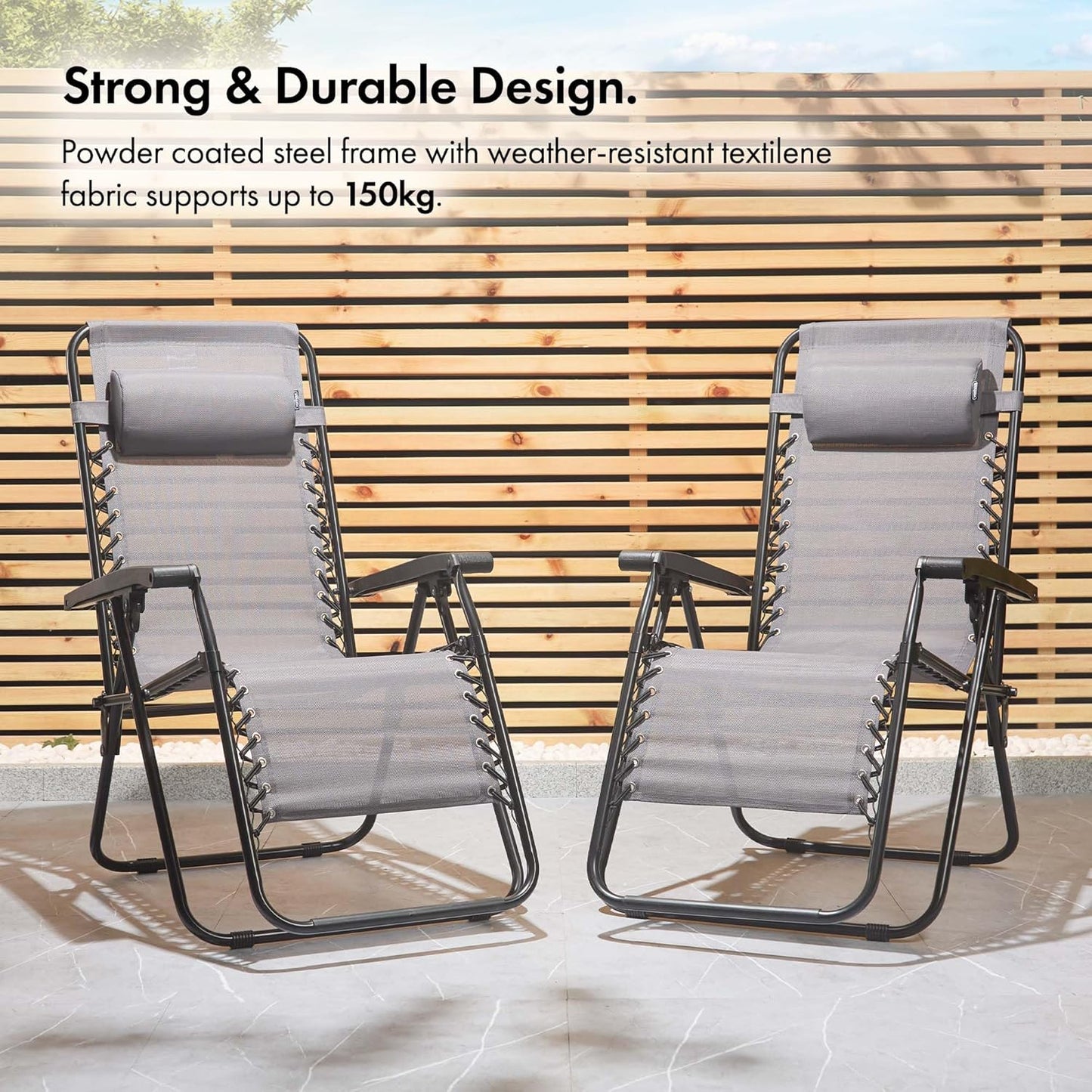 VonHaus Zero Gravity Chairs Set of 2