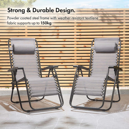 VonHaus Zero Gravity Chairs Set of 2