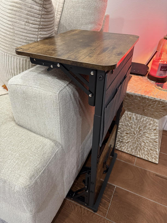 HLDIRECT Foldable C-Shaped Side Table
