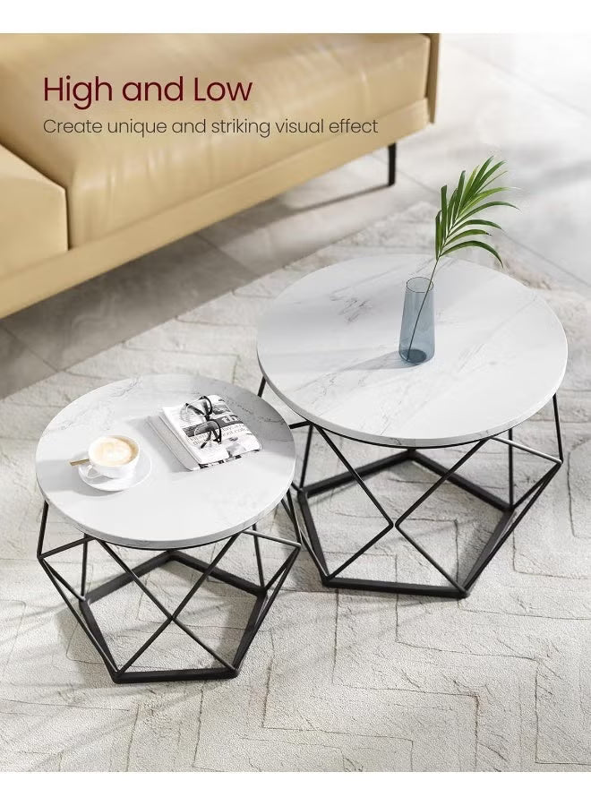 VASAGLE Set of 2 Round Coffee Tables LET040WA01