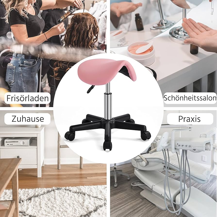Yaheetech  Saddle Stool Rolling Salon Chair