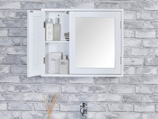 Mirrored Bathroom Cabinet, White