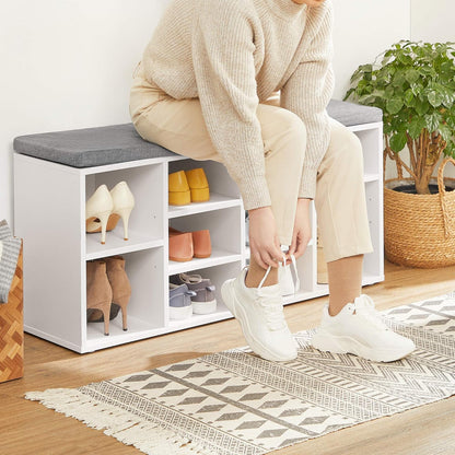 VASAGLE CUSTOS Collection - Shoe Bench, Storage Bench with Padded Seat lhs010w01