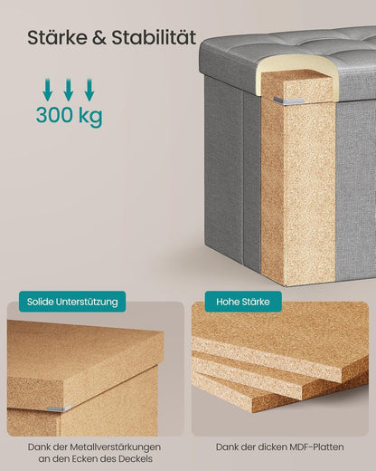 SONGMICS Stool with Storage Space LSF47G