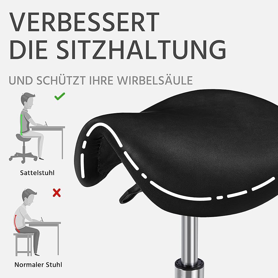Yaheetech  Saddle Stool Rolling Salon Chair