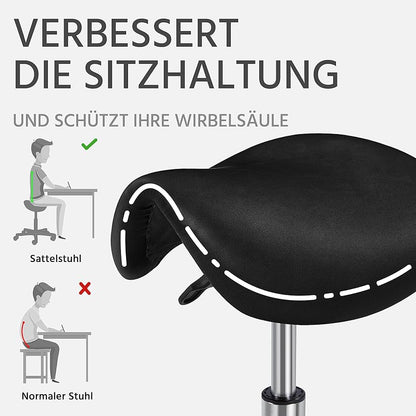 Yaheetech  Saddle Stool Rolling Salon Chair