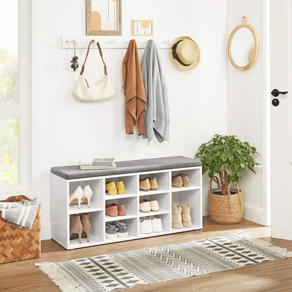 VASAGLE CUSTOS Collection - Shoe Bench, Storage Bench with Padded Seat lhs010w01