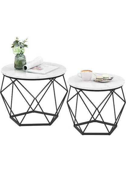 VASAGLE Set of 2 Round Coffee Tables LET040WA01