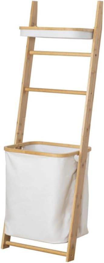 Bamboo Hanging Laundry Basket White