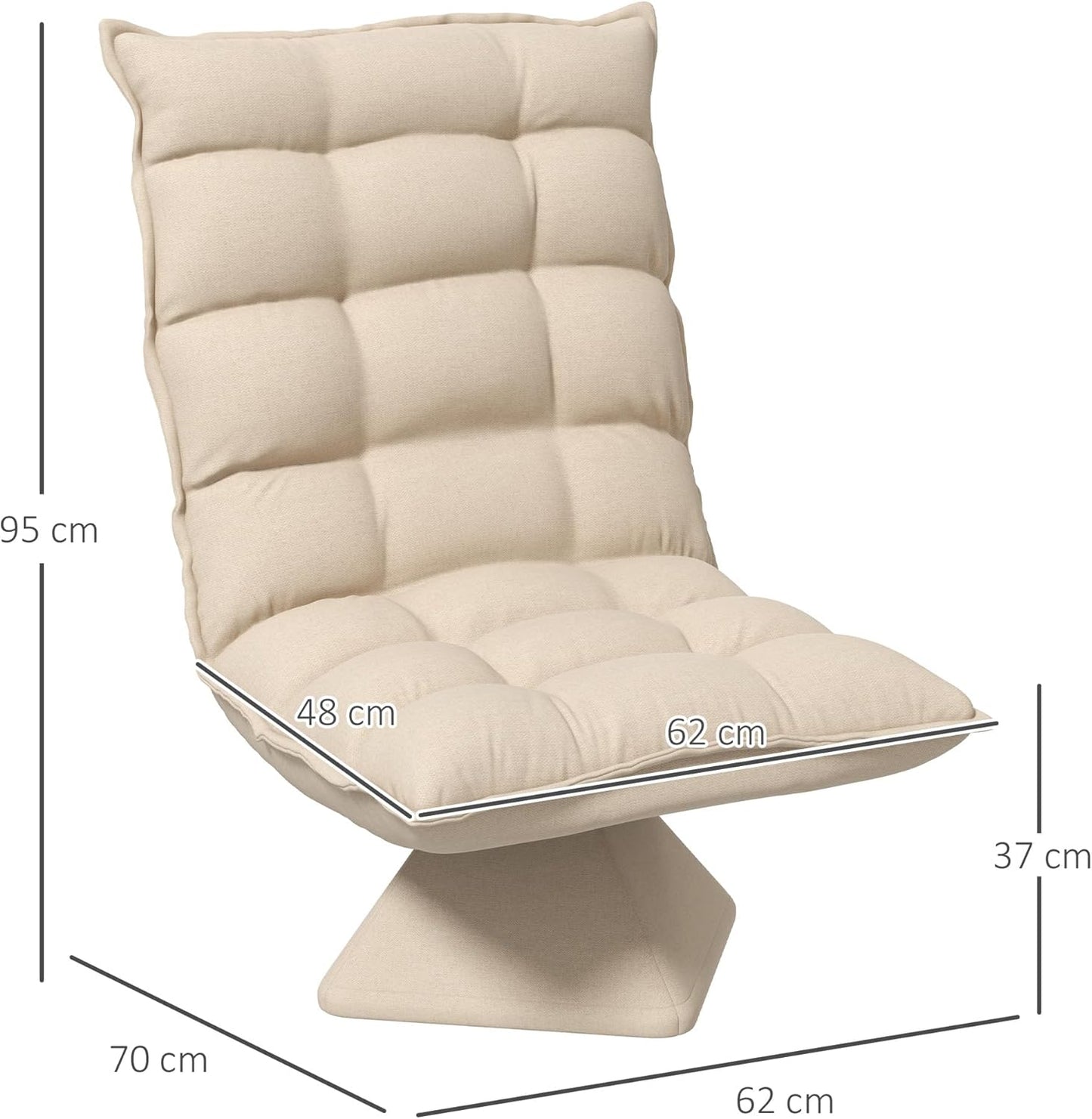 HOMCOM Lazy Floor Armchair Relax Lounge Chair