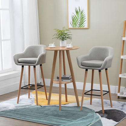 HOMCOM Scandinavian Design Bar Stools Set of 2