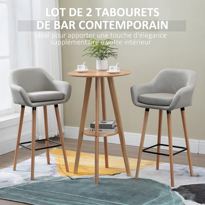 HOMCOM Scandinavian Design Bar Stools Set of 2