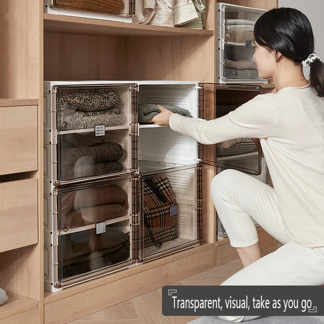 Portable Folding Storage Organizer Cabinet