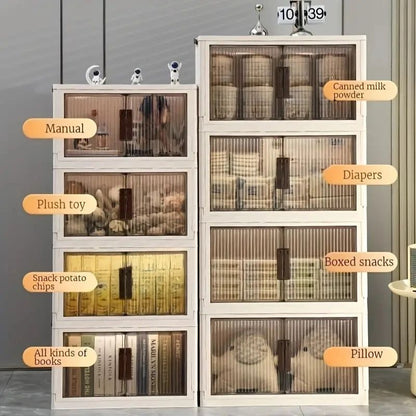 Foldable Plastic Storage Container Cabinet with wheels