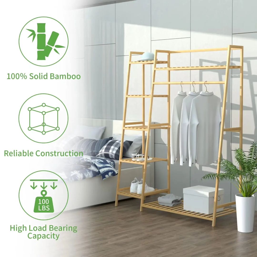 Bamboo Clothes Rack