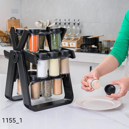 360° Rotating Spice Rack Organizer Large Capacity Space Saving