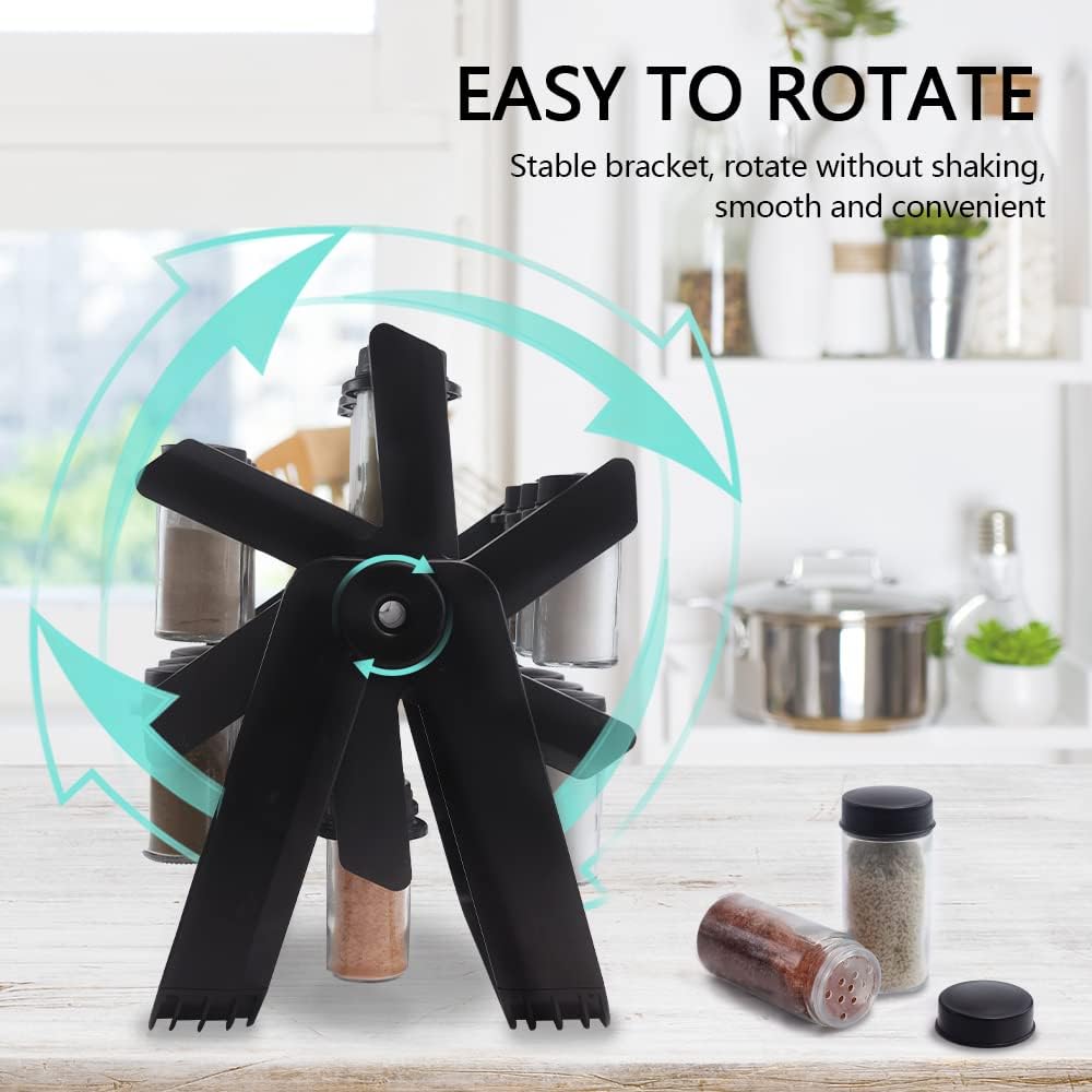 360° Rotating Spice Rack Organizer Large Capacity Space Saving