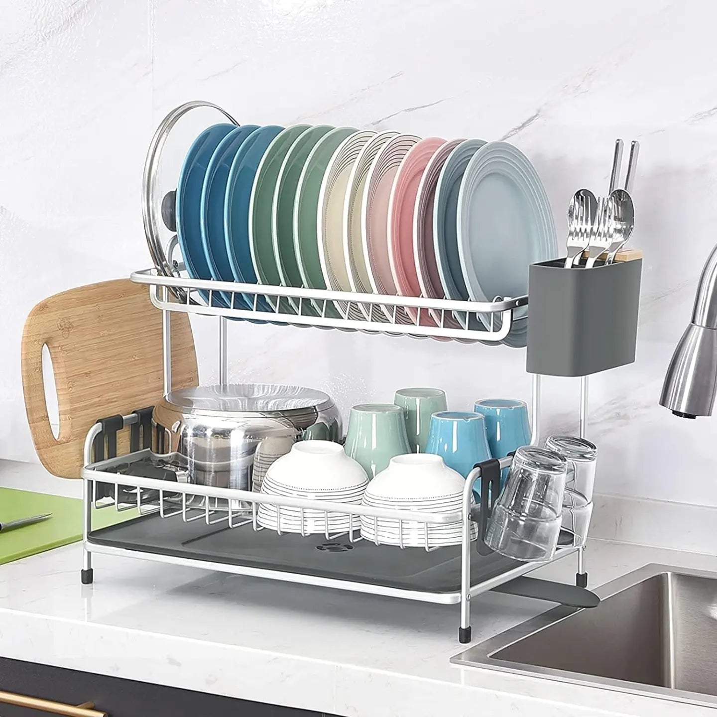 2 Tier Aluminium Dish Dryin Rack