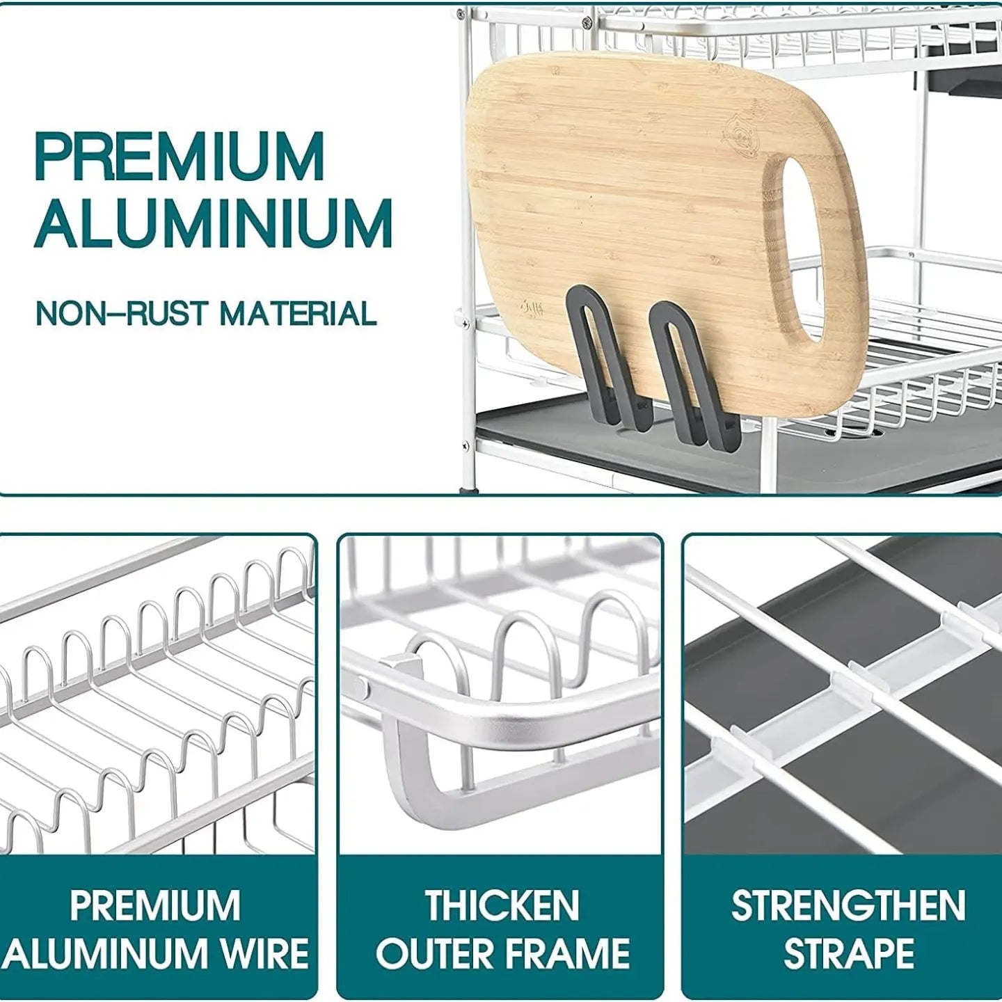 2 Tier Aluminium Dish Dryin Rack