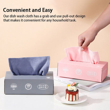 20PCS/Box Microfiber Towel Absorbent Kitchen Cleaning Dishcloth Non-stick Oil Dish Rags Napkins Tableware