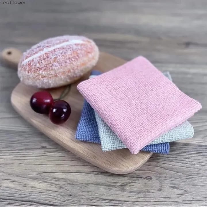 20PCS/Box Microfiber Towel Absorbent Kitchen Cleaning Dishcloth Non-stick Oil Dish Rags Napkins Tableware